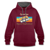 Spandau Hippest Neighborhood - Kontrast Hoodie - Weinrot/Anthrazit