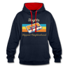 Steglitz Hippest Neighborhood - Kontrast Hoodie - Navy/Rot