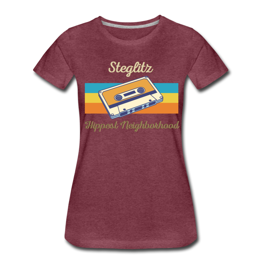 Steglitz Hippest Neighborhood - Frauen Premium T-Shirt - Bordeauxrot meliert