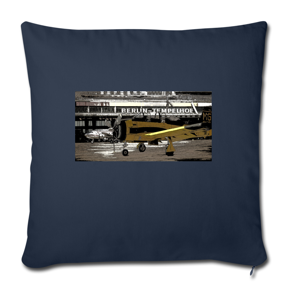 Tempelhof Flugzeug - Sofakissen mit Füllung (45 x 45 cm) - Navy