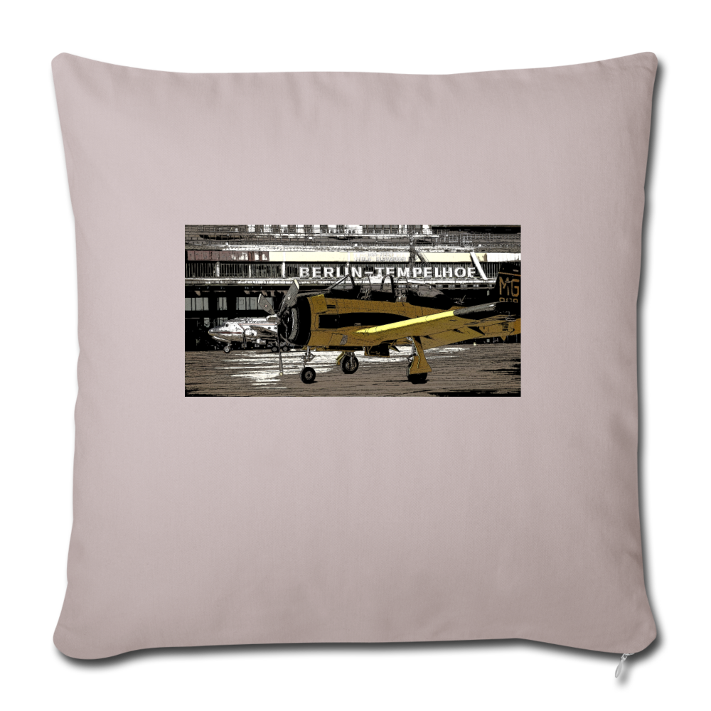 Tempelhof Flugzeug - Sofakissen mit Füllung (45 x 45 cm) - helles Taupe
