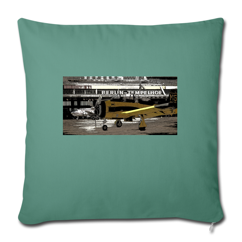 Tempelhof Flugzeug - Sofakissen mit Füllung (45 x 45 cm) - Tanngrün