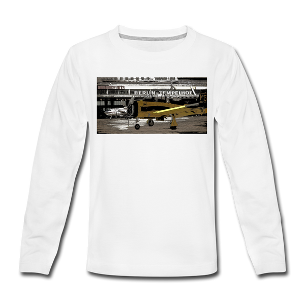 Tempelhof Flugzeug - Kinder Langarmshirt - Weiß