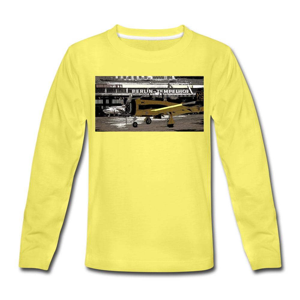 Tempelhof Flugzeug - Kinder Langarmshirt - Gelb