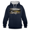 Tempelhof Flugzeug - Kontrast Hoodie - Navy/Grau meliert