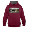 Tempelhof Flugzeug - Kontrast Hoodie - Weinrot/Anthrazit