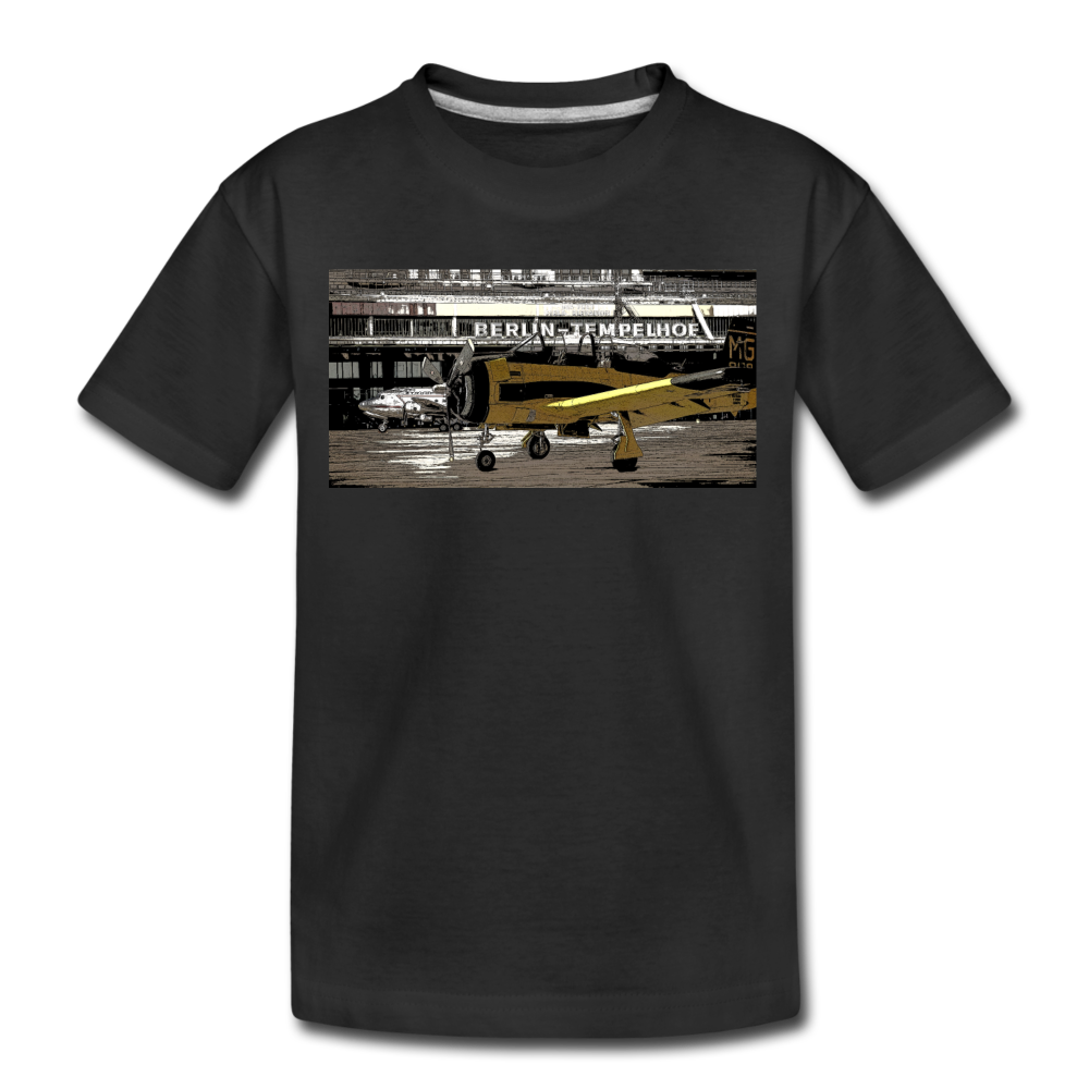Tempelhof Flugzeug - Teenager Premium T-Shirt - Schwarz