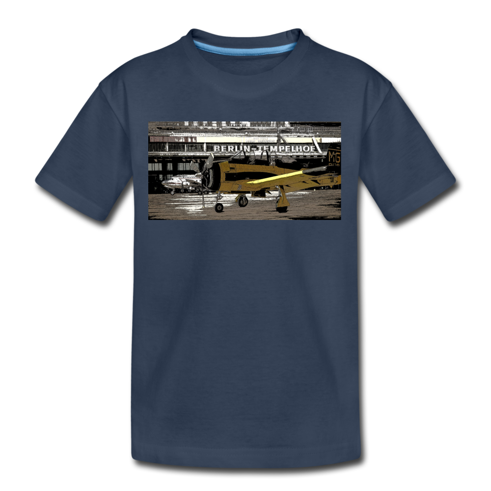 Tempelhof Flugzeug - Teenager Premium T-Shirt - Navy