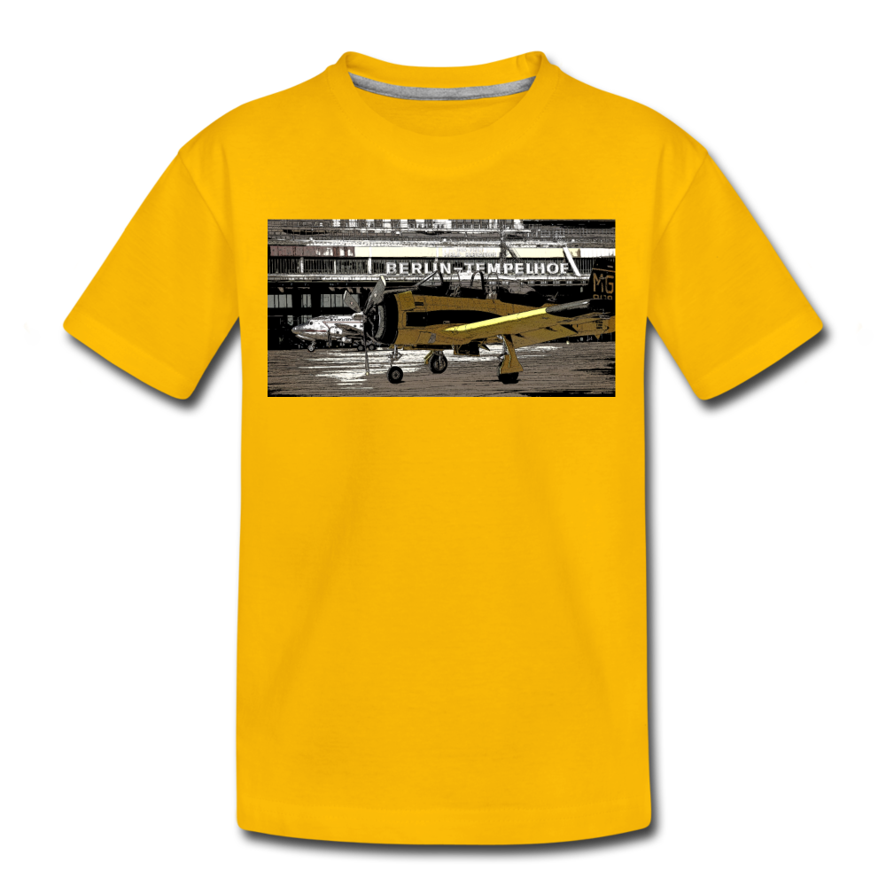 Tempelhof Flugzeug - Teenager Premium T-Shirt - Sonnengelb