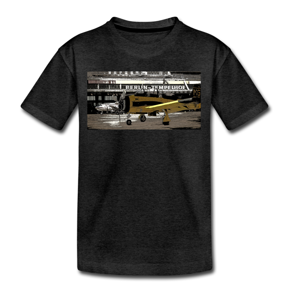 Tempelhof Flugzeug - Teenager Premium T-Shirt - Anthrazit