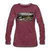 Tempelhof Flugzeug - Frauen Premium Langarmshirt - Bordeauxrot meliert