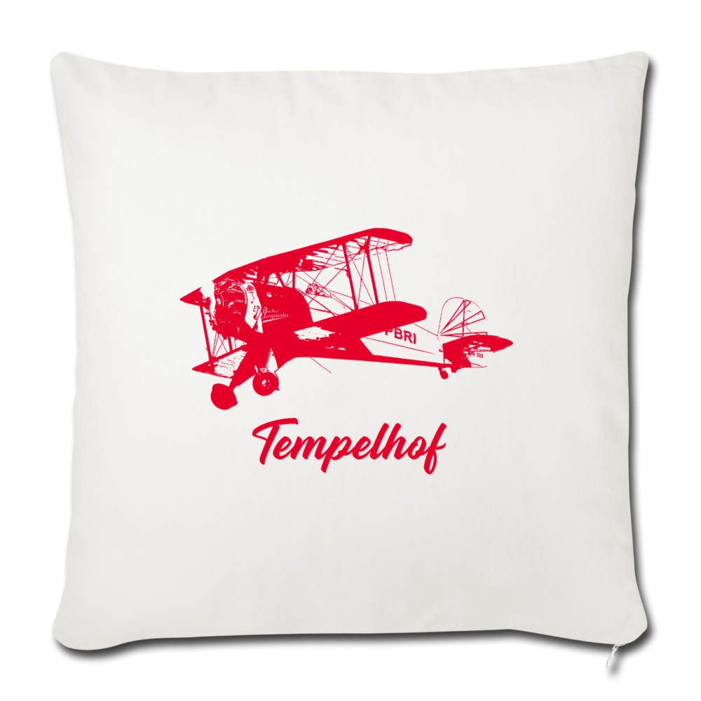 Tempelhof Flugzeug rot - Sofakissen mit Füllung (45 x 45 cm) - Naturweiß