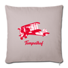 Tempelhof Flugzeug rot - Sofakissen mit Füllung (45 x 45 cm) - helles Taupe