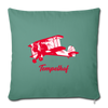 Tempelhof Flugzeug rot - Sofakissen mit Füllung (45 x 45 cm) - Tanngrün