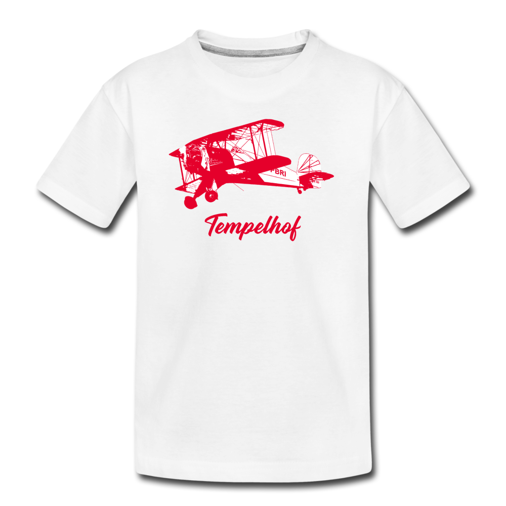 Tempelhof Flugzeug rot - Teenager Premium T-Shirt - Weiß