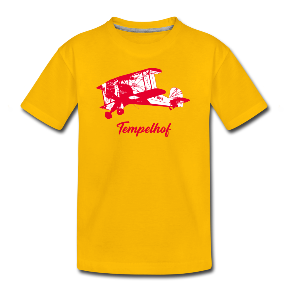 Tempelhof Flugzeug rot - Teenager Premium T-Shirt - Sonnengelb