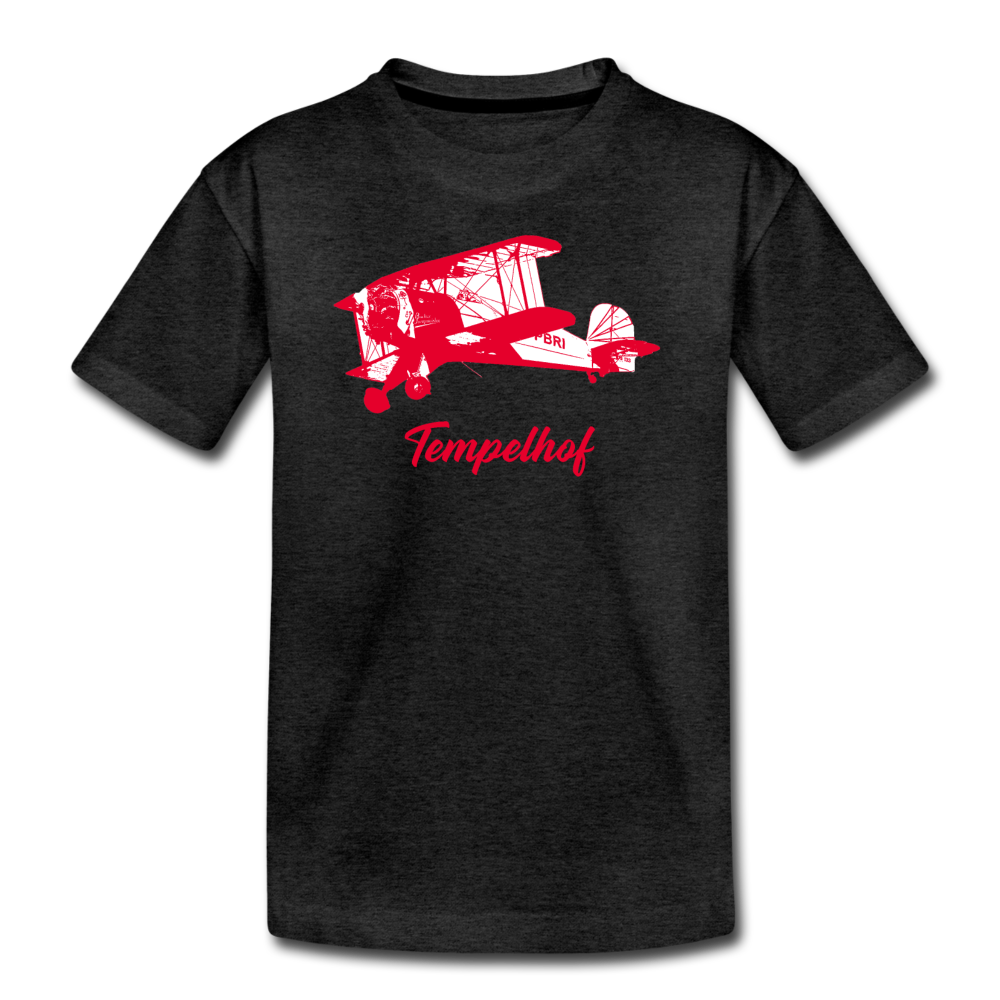 Tempelhof Flugzeug rot - Teenager Premium T-Shirt - Anthrazit