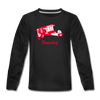 Tempelhof Flugzeug rot - Teenager Langarmshirt - Schwarz