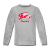 Tempelhof Flugzeug rot - Teenager Langarmshirt - Grau meliert