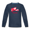 Tempelhof Flugzeug rot - Teenager Langarmshirt - Navy