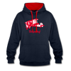 Tempelhof Flugzeug rot - Kontrast Hoodie - Navy/Rot