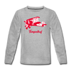 Tempelhof Flugzeug rot - Kinder Langarmshirt - Grau meliert