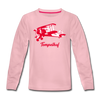 Tempelhof Flugzeug rot - Kinder Langarmshirt - Hellrosa