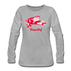 Tempelhof Flugzeug rot - Frauen Premium Langarmshirt - Grau meliert