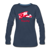 Tempelhof Flugzeug rot - Frauen Premium Langarmshirt - Navy