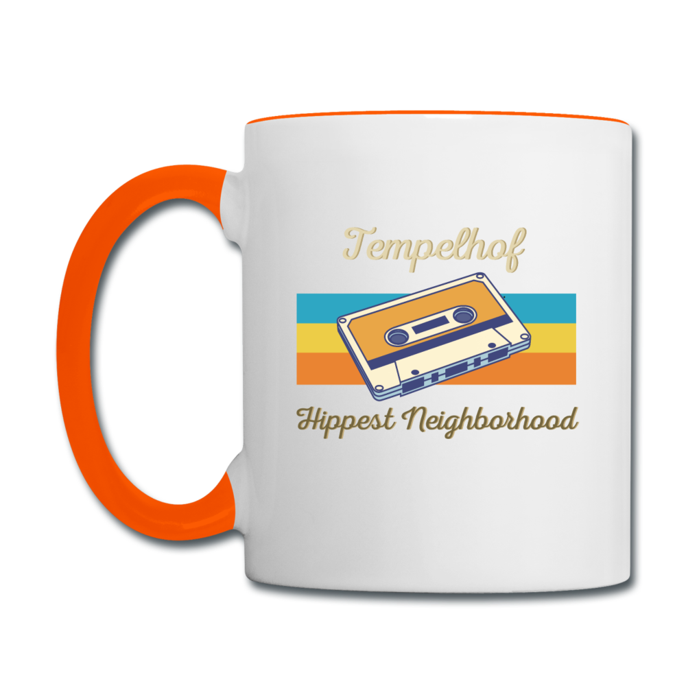 Tempelhof Hippest Neighborhood - Tasse zweifarbig - Weiß/Orange