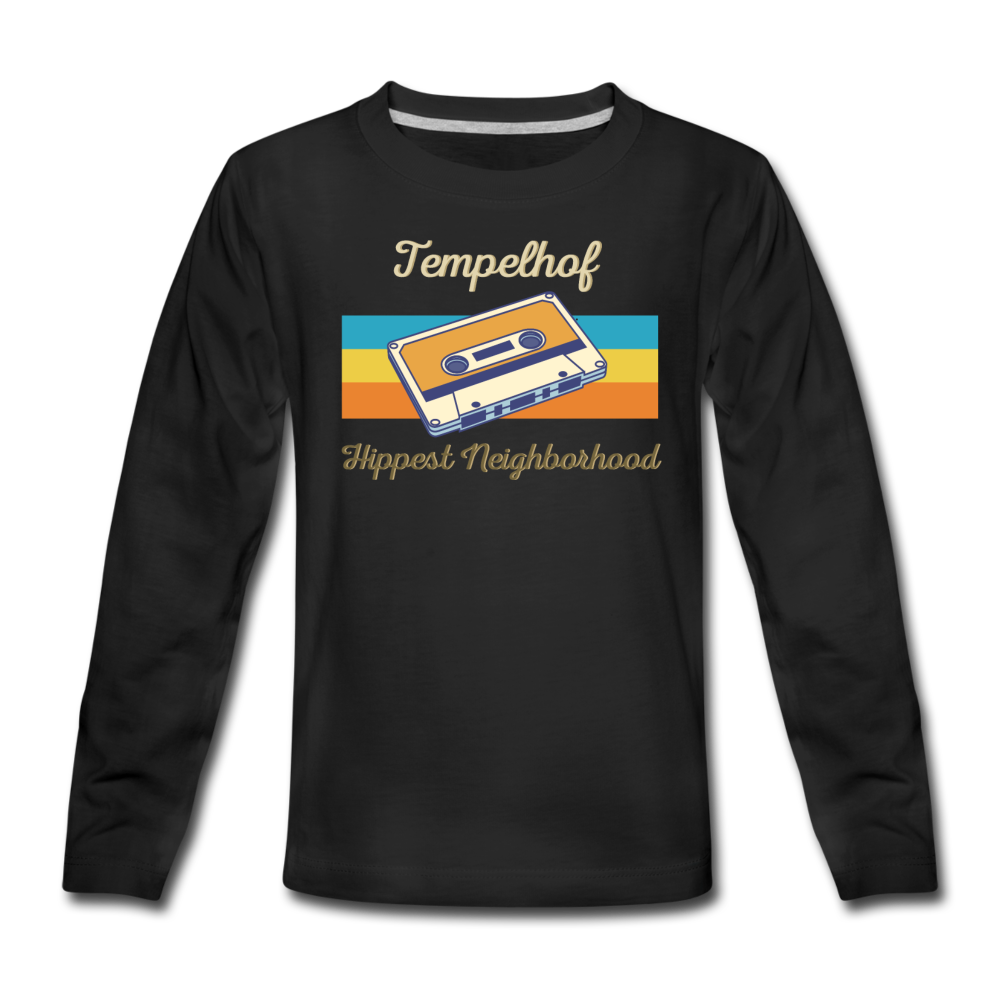 Tempelhof Hippest Neighborhood - Kinder Langarmshirt - Schwarz