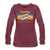 Tempelhof Hippest Neighborhood - Frauen Premium Langarmshirt - Bordeauxrot meliert