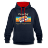 Tempelhof Hippest Neighborhood - Kontrast Hoodie - Navy/Rot