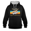 Tempelhof Hippest Neighborhood - Kontrast Hoodie - Schwarz/Grau meliert