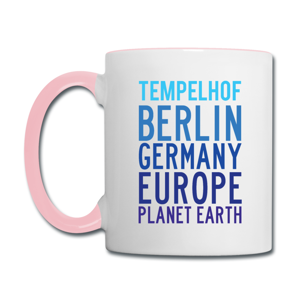 Tempelhof Planet Earth - Tasse zweifarbig - Weiß/Pink