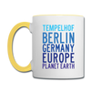 Tempelhof Planet Earth - Tasse zweifarbig - Weiß/Gelb