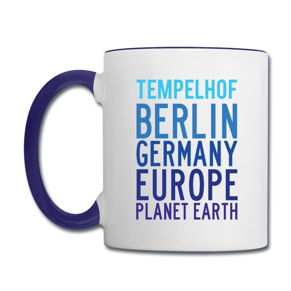 Tempelhof Planet Earth - Tasse zweifarbig - Weiß/Kobaltblau
