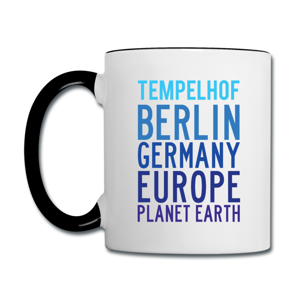 Tempelhof Planet Earth - Tasse zweifarbig - Weiß/Schwarz