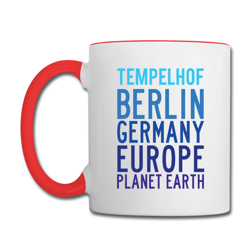 Tempelhof Planet Earth - Tasse zweifarbig - Weiß/Rot