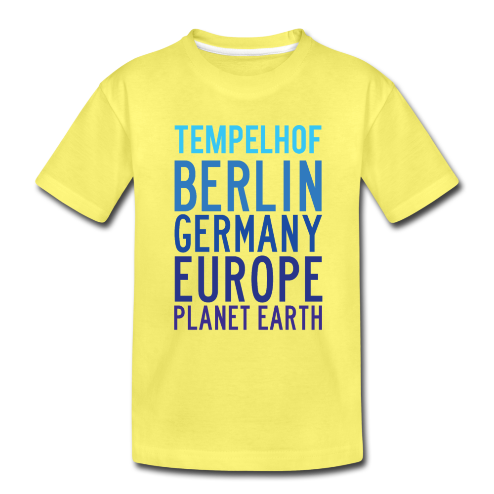 Tempelhof Planet Earth - Kinder Premium T-Shirt - Gelb