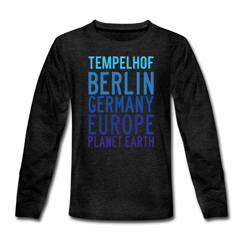 Tempelhof Planet Earth - Teenager Langarmshirt - Anthrazit
