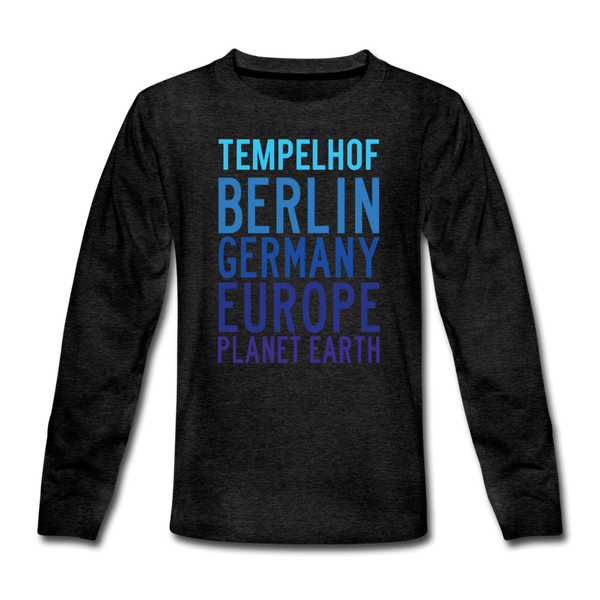 Tempelhof Planet Earth - Teenager Langarmshirt - Anthrazit