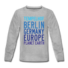 Tempelhof Planet Earth - Kinder Langarmshirt - Grau meliert