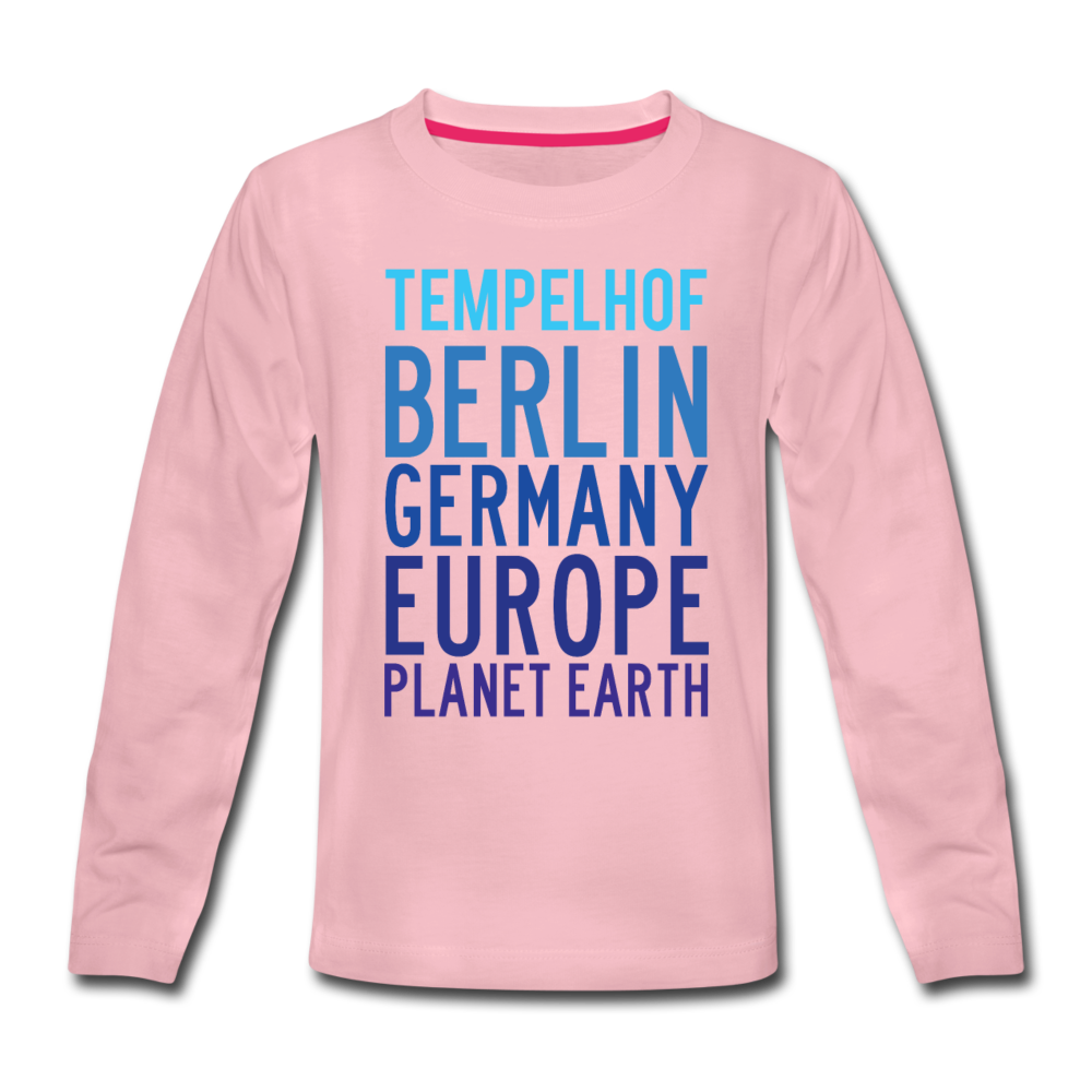 Tempelhof Planet Earth - Kinder Langarmshirt - Hellrosa