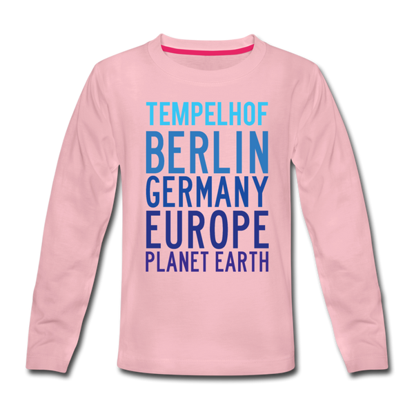Tempelhof Planet Earth - Kinder Langarmshirt - Hellrosa