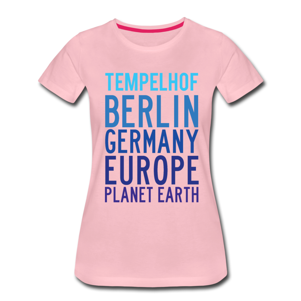 Tempelhof Planet Earth - Frauen Premium T-Shirt - Hellrosa