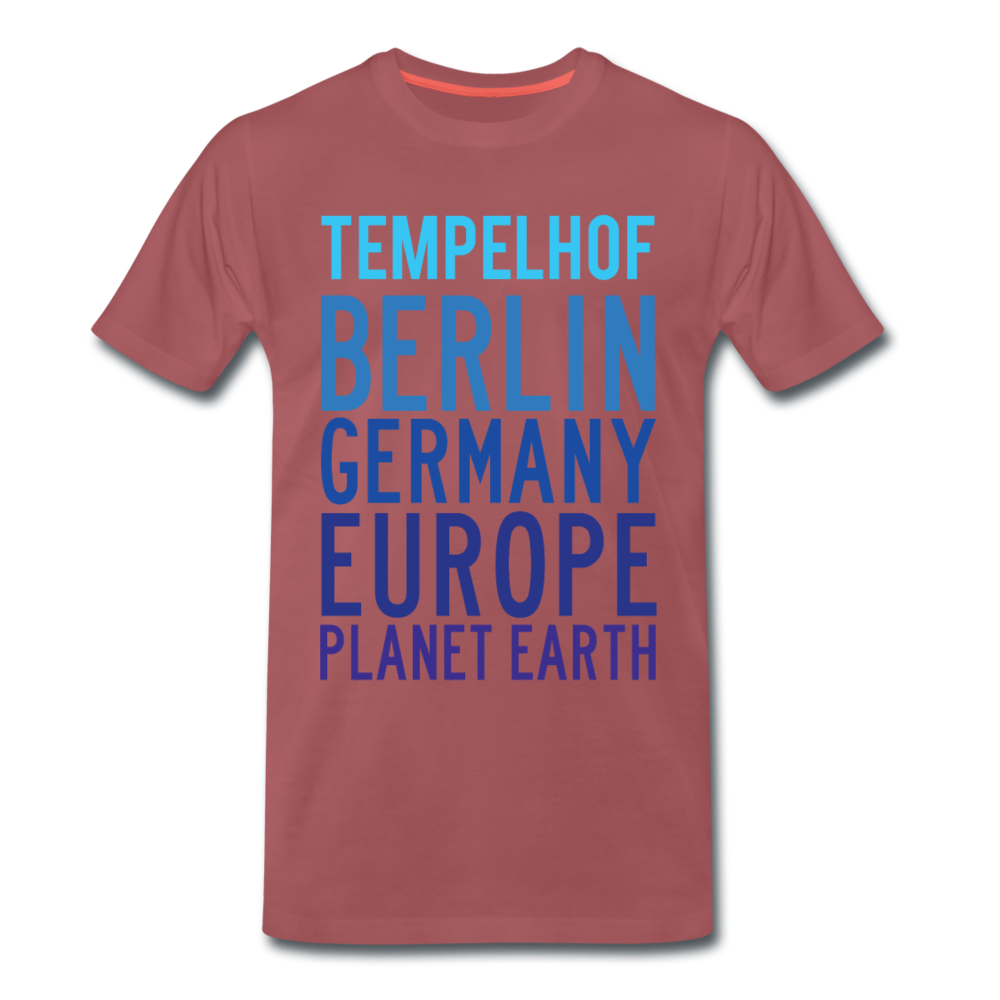 Tempelhof Planet Earth - Männer Premium T-Shirt - washed Burgundy