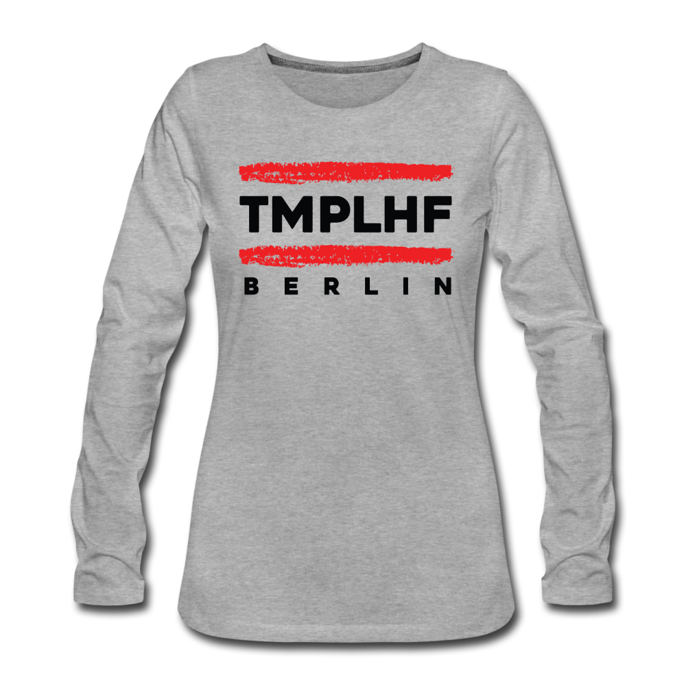 TMPLHF - Frauen Premium Langarmshirt - Grau meliert