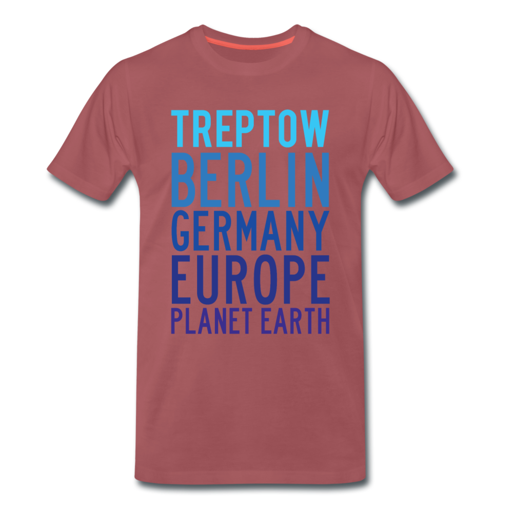 Treptow Planet Earth - Männer Premium T-Shirt - washed Burgundy