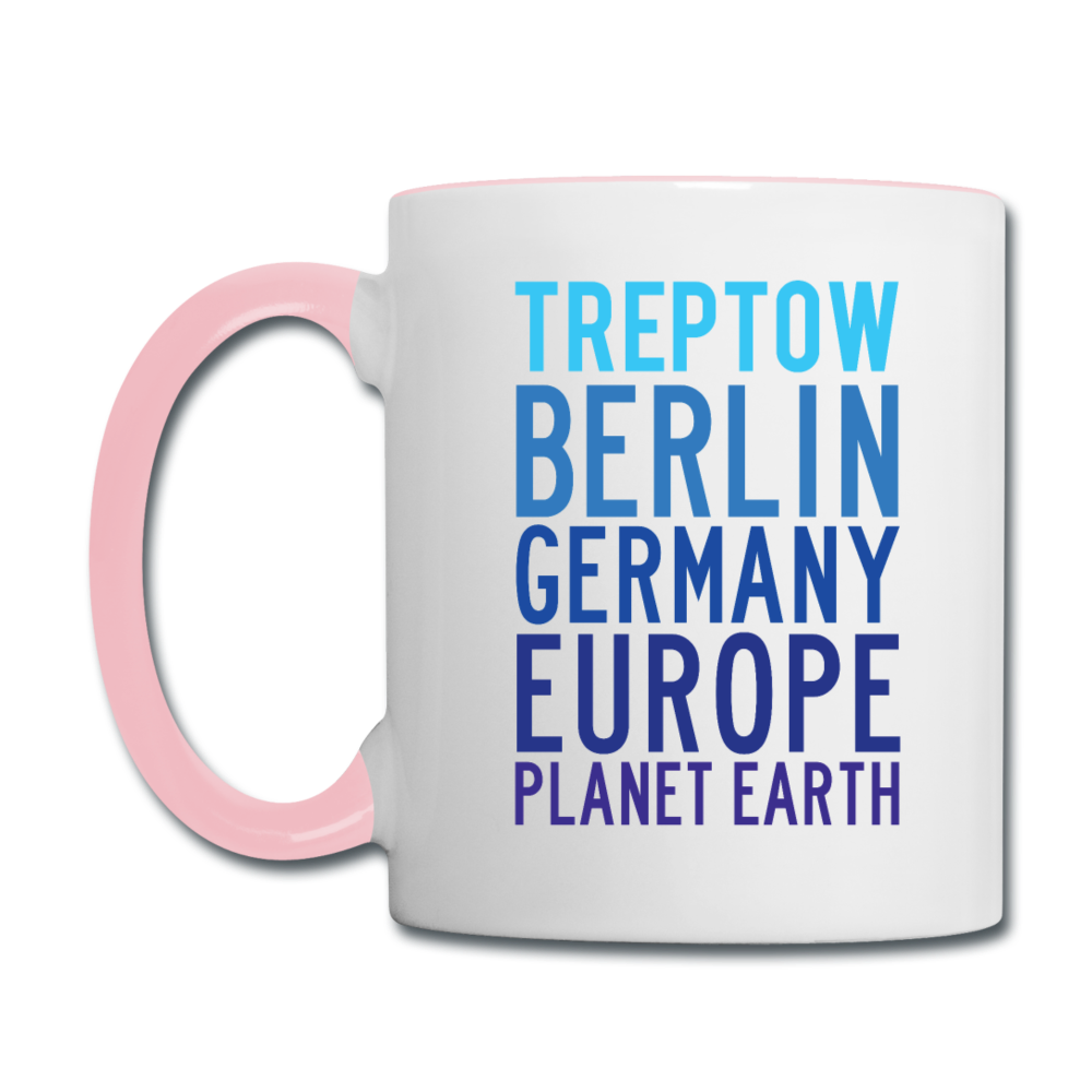 Treptow Planet Earth - Tasse zweifarbig - Weiß/Pink